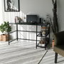 Hanah Home Mesa de Estudio M101F 130x60cm, Cristal Templado y Metal, Diseño Moderno e Industrial